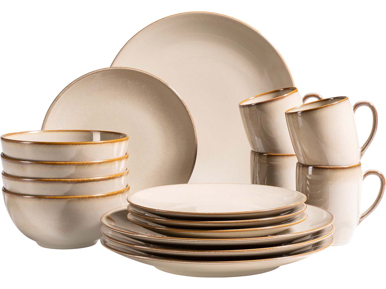 Mäser Geschirr-Set 16-tlg. "Ossia" Steinzeug, beige