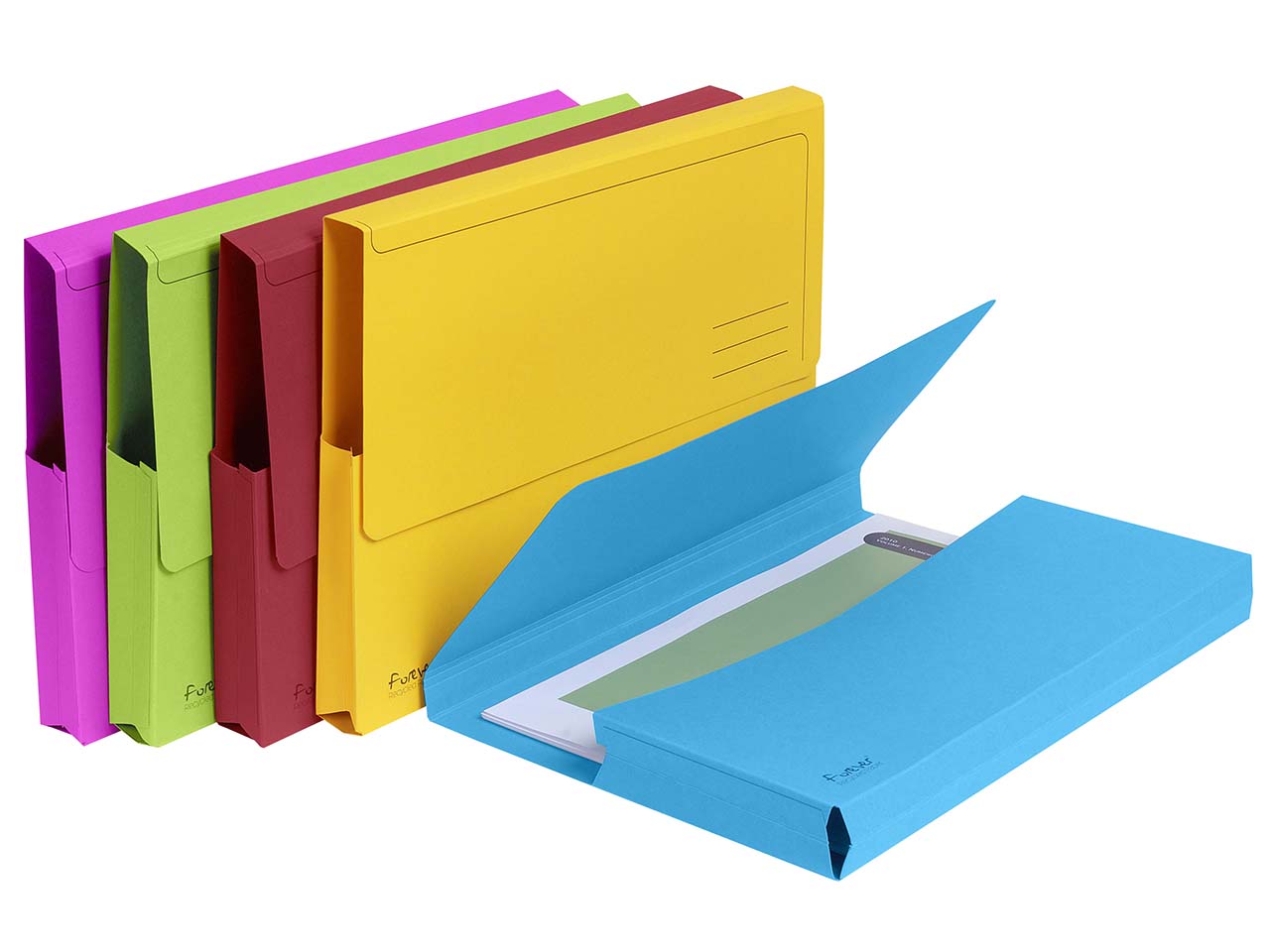 10 Exacompta Aktenmappen "Forever" mit Verschlussklappe sortiert