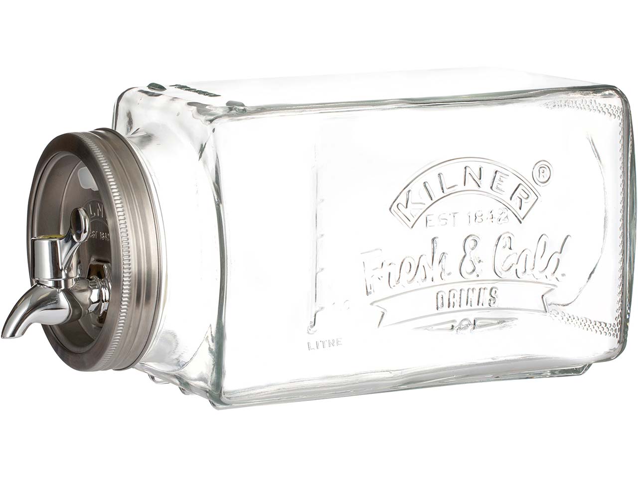 KILNER Getränkespender aus Glas mit Zapfhahn, 3 L