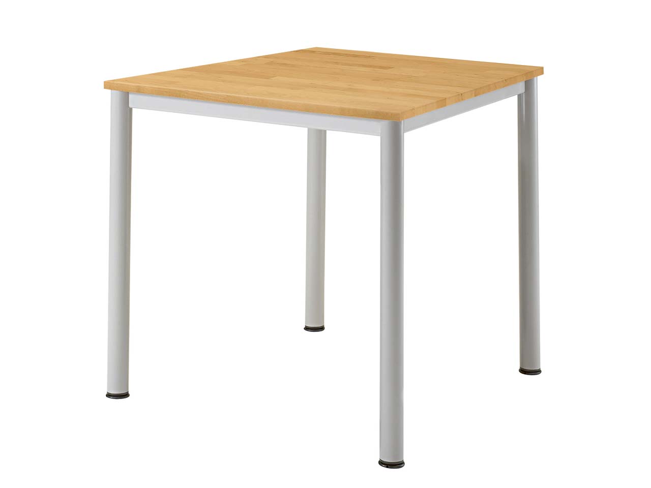 Schreibtisch "CONTACT Base" höheneinstellbar, 80 x 80 cm, silber, Buche geölt