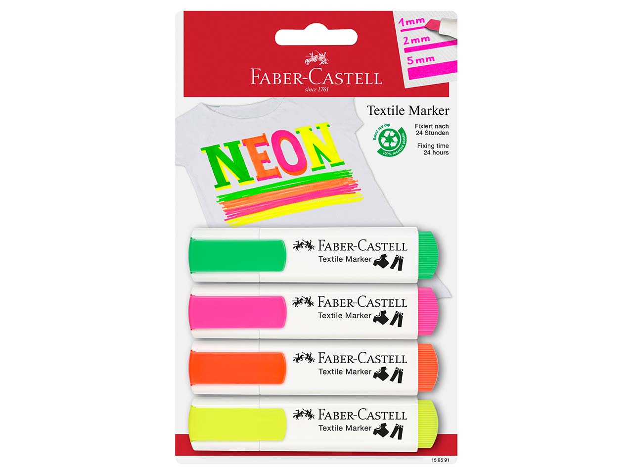 4er-Set Faber-Castell Textilmarker "Neon"