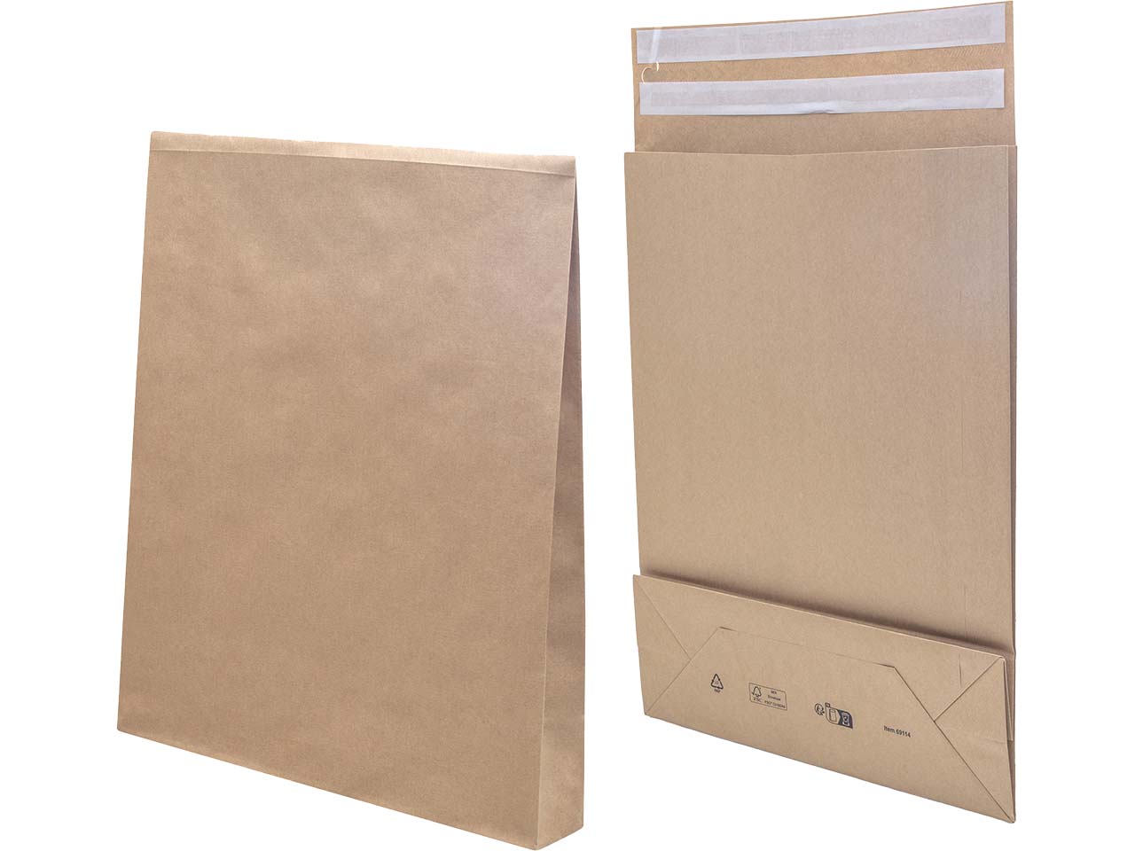 Bong 200 Versandtaschen "e-Green" 450x350x120 mm, 2xHK, braun 100 g/m²
