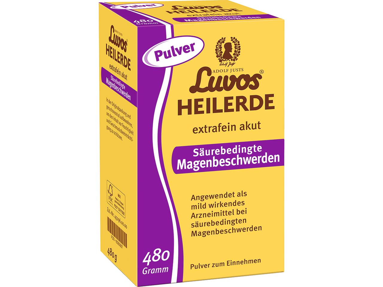 Luvos Heilerde-Pulver für säurebedingte Magenbeschwerden, extrafein akut, 480 g