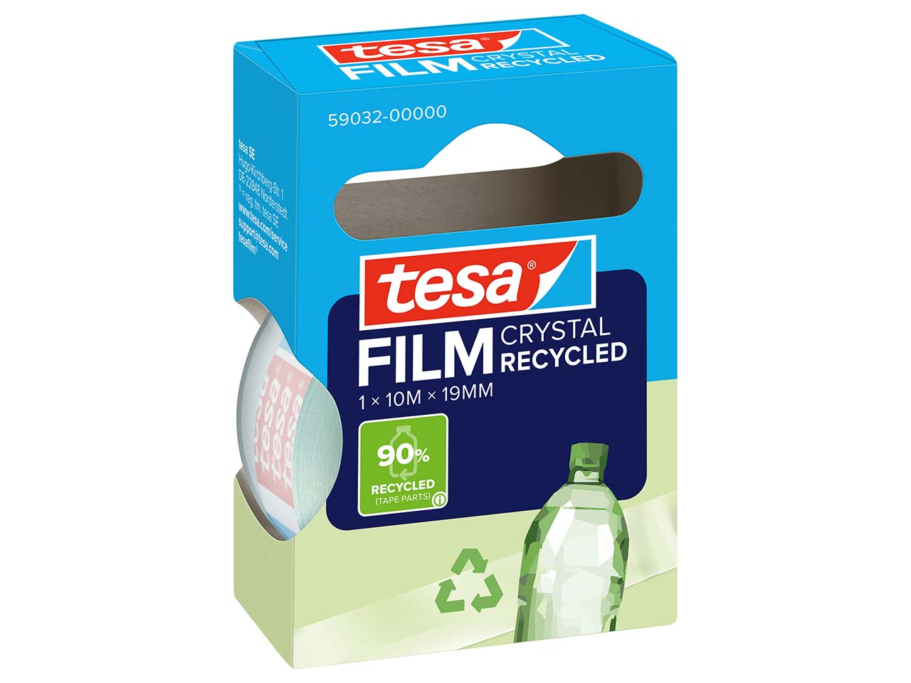 tesafilm "CRYSTAL RECYCLED" 19 mm x 10 m, 1 Rolle