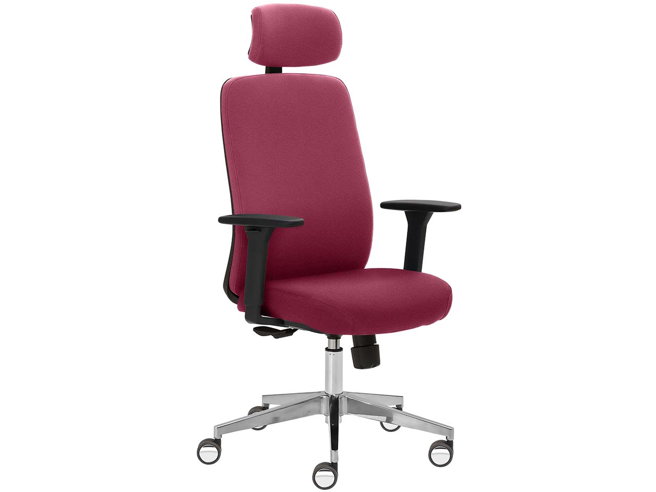 Bürodrehstuhl "2229" mit Armlehnen, rotviolett