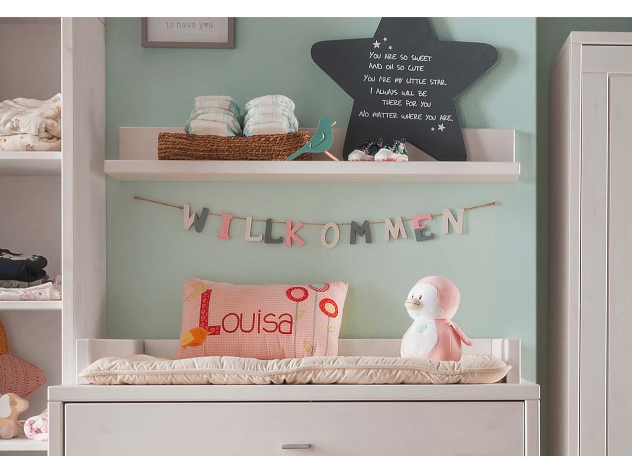 Wandregal "VITA" B100xT21xH13 cm, Kiefer weiß