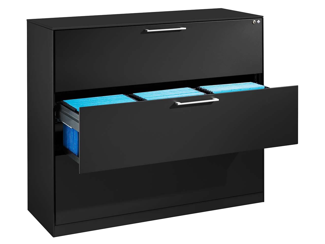 Hängeregistraturschrank "CONTACT", Höhe 101 cm  (BxT) 120 x 43,5, schwarz