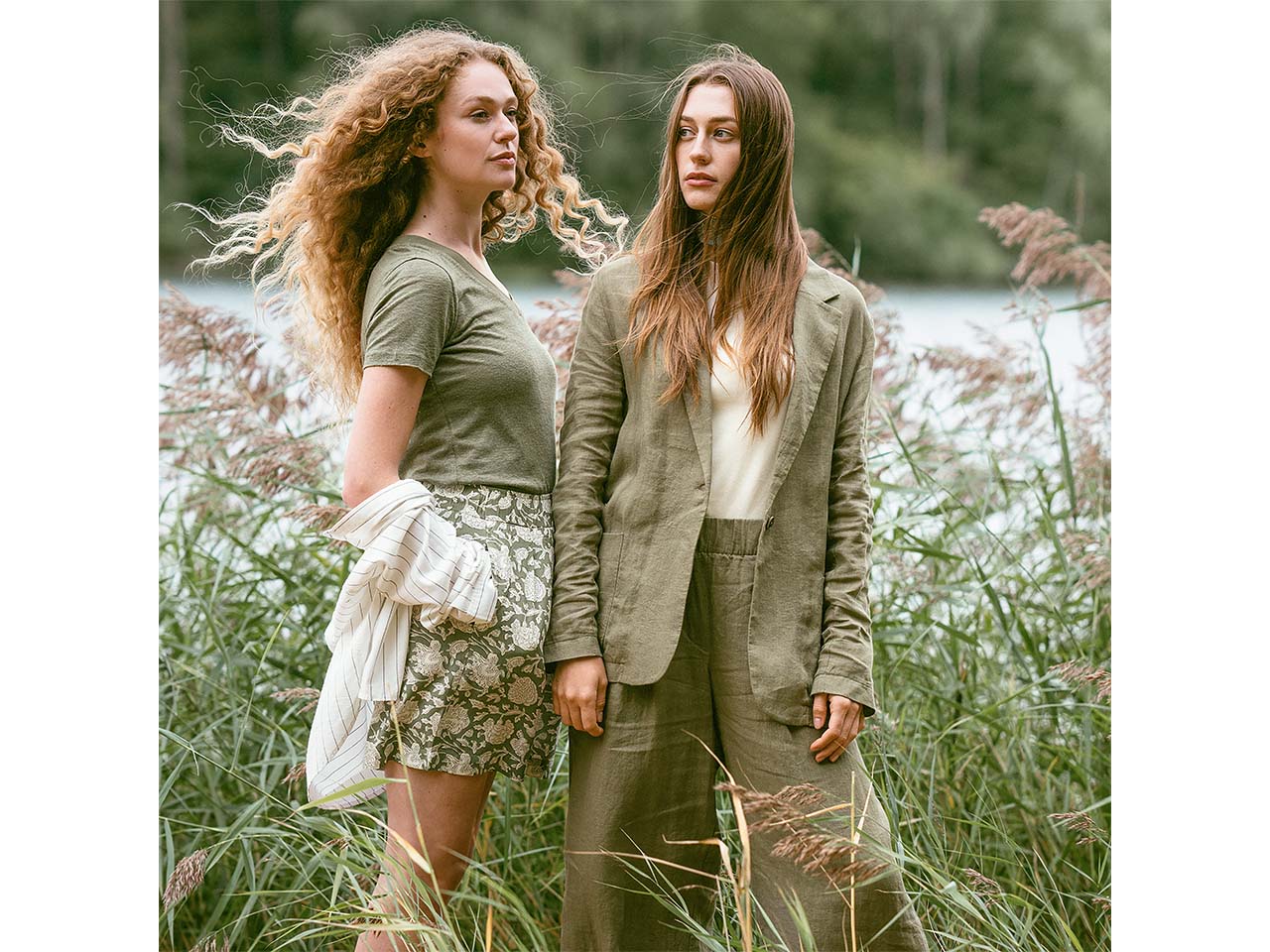 Living Crafts Damen-Jacke "TOKESSA" mit Vordertaschen, sage, Gr. 36