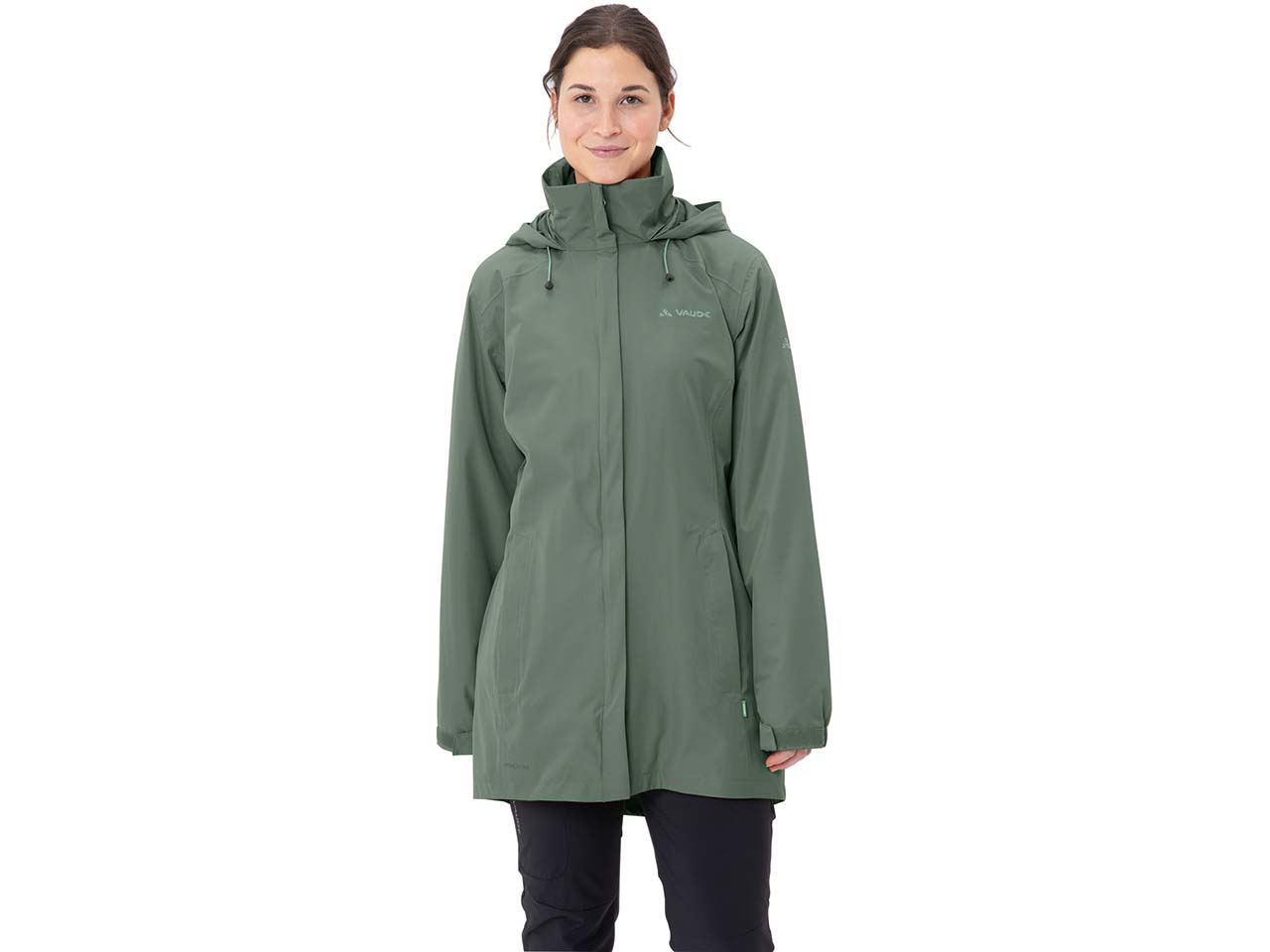 VAUDE Damen-Regen-Parka 'Escape' mit separatem Kragen, agave, Gr. 40