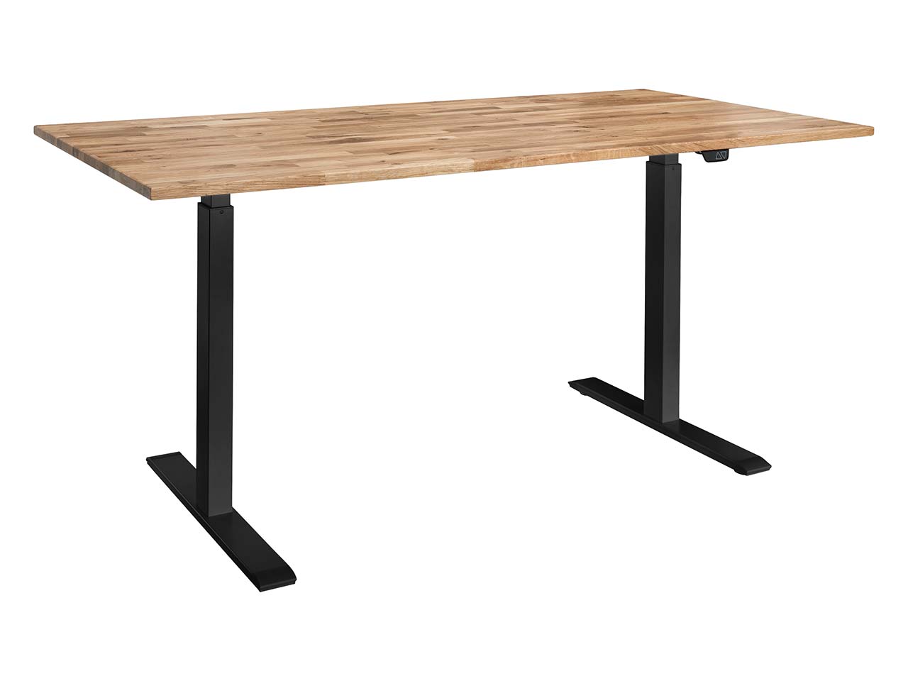 memo Höhenverstellbarer Schreibtisch "ON" schwarz, Eiche massiv, B 160 x T 60 cm