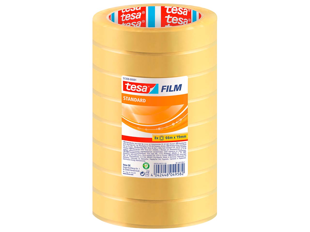 8 tesa Klebefilm 'budget', 19 mm x 66 m