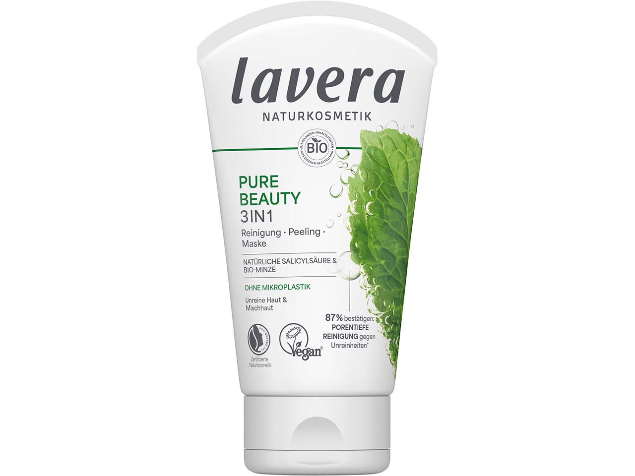 lavera Bio-3in1-Reingung, Peeling und Maske "PURE BEAUTY", 125 ml