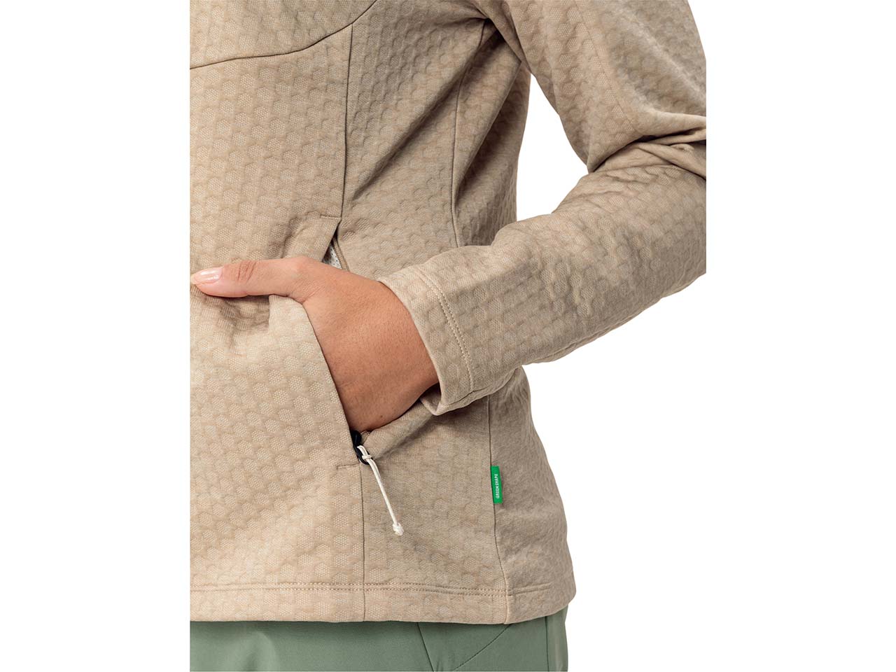 VAUDE Damen-Softshell-Fleecejacke 'Skomer Hiking SC' mit Stehkragen, linen, Gr. 36