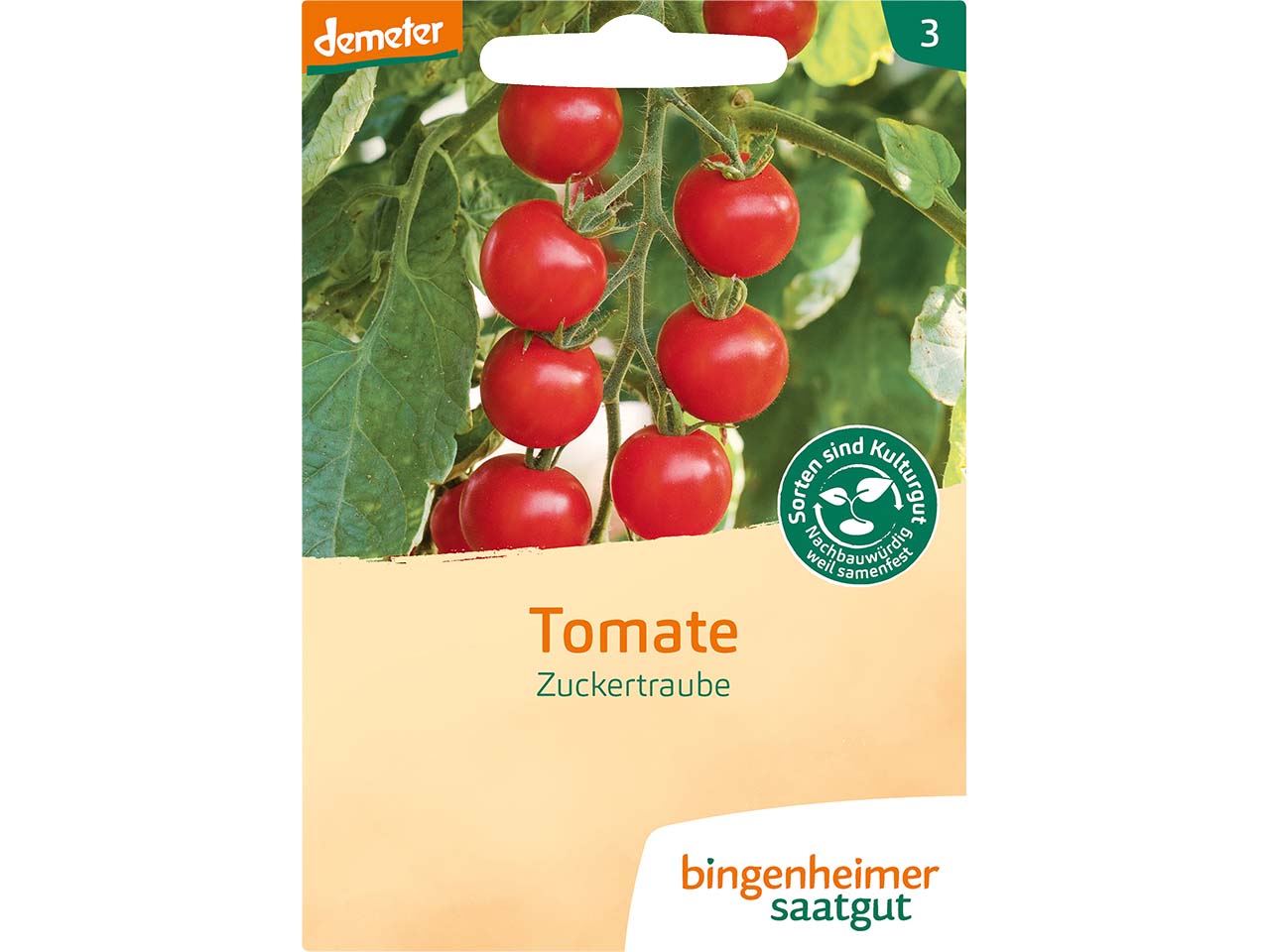 bingenheimer saatgut Bio-Samen Cocktailtomate "Zuckertraube", 1 Stk.