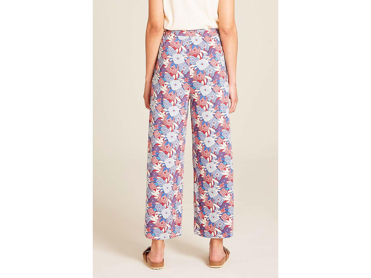 tranquillo Damen-Hose mit Bindebändern, blue bloom, Gr. S