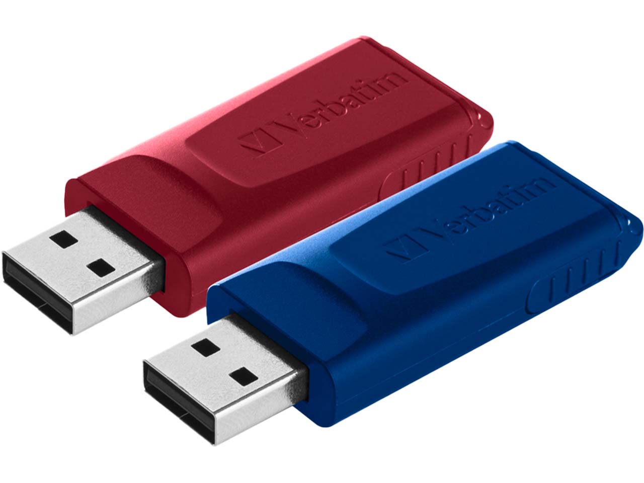 Verbatim USB-Stick "Store'n'go Slider" USB 2.0, 32 GB rot, blau, 2 Stk.