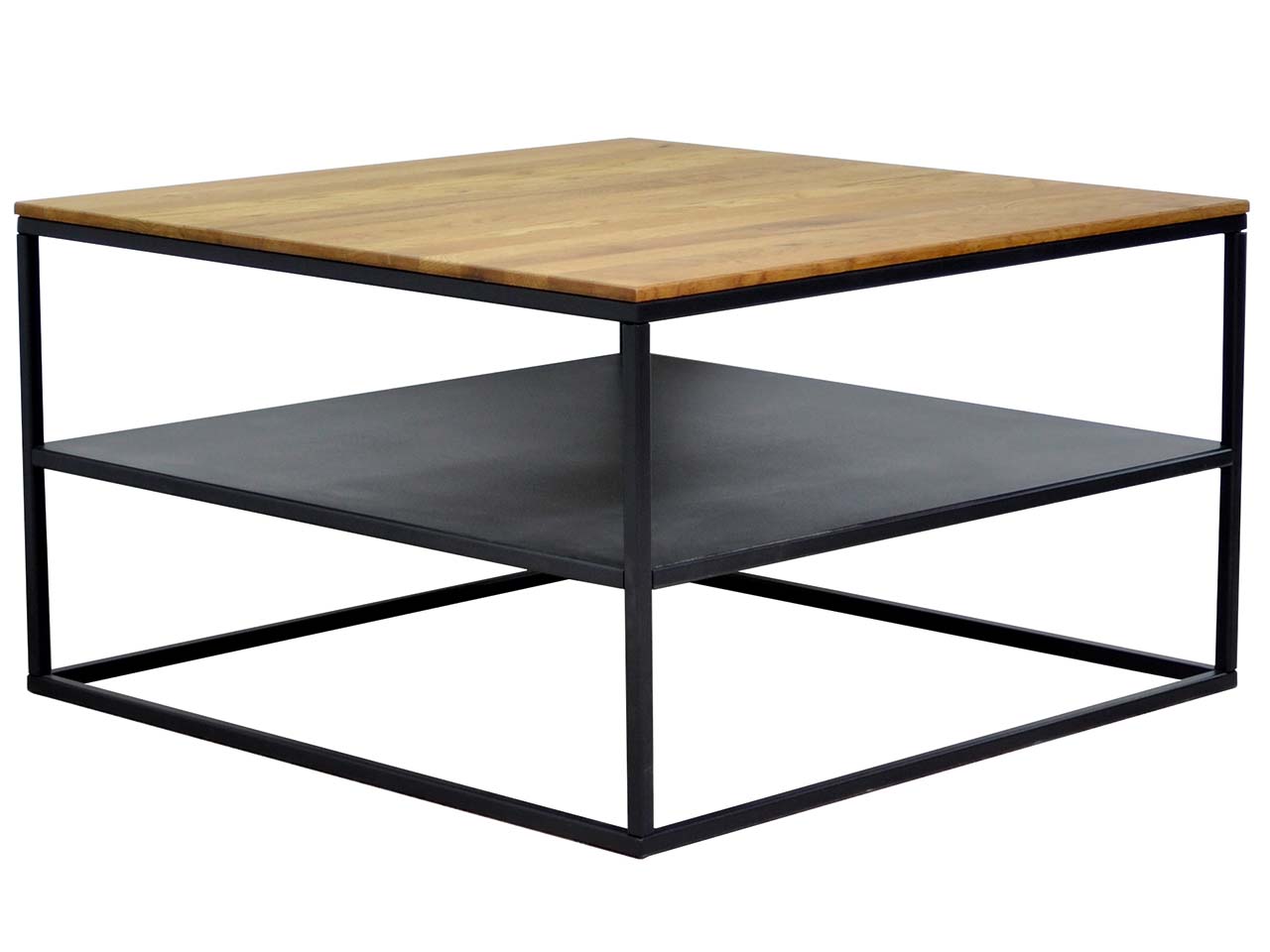 Couchtisch 'Kim' mit Ablage, Wildeiche, 70 x 40 x 70 cm