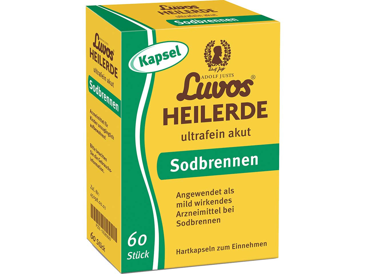 Luvos Heilerde-Kapseln für Sodbrennen, ultrafein akut, 60 Stk.