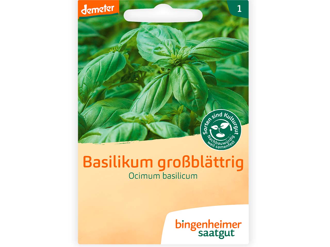 bingenheimer saatgut Bio-Samen Basilikum großblättrig, 1 Stk.