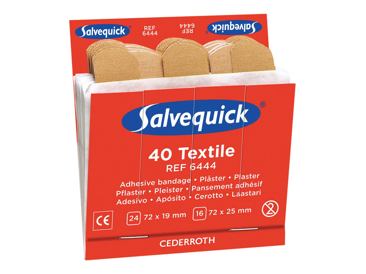 40 Stk. Salvequick Pflaster "REF 6444" elastisch 7,2 x 1,9/2,5 cm