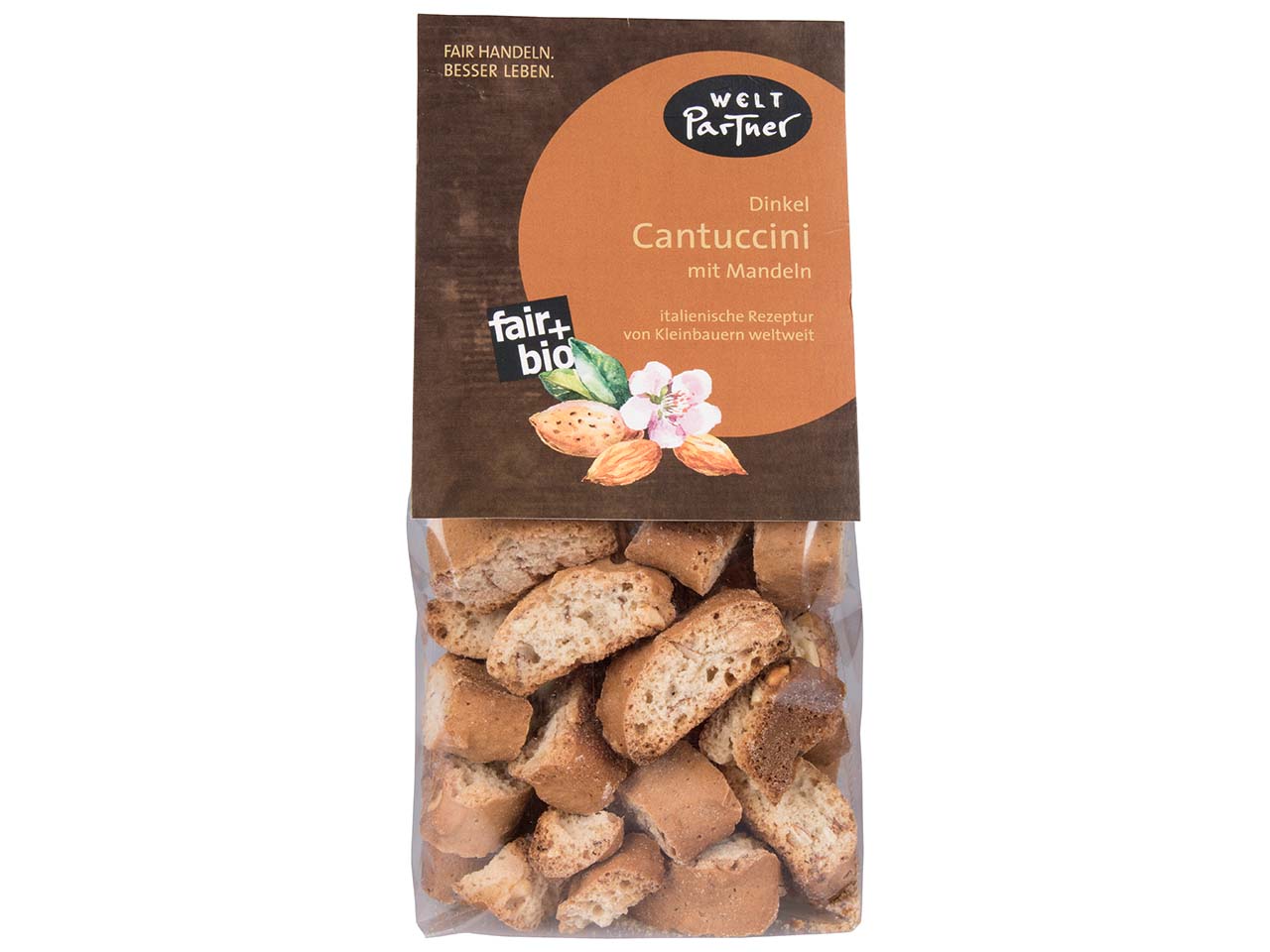 WeltPartner Bio-Mandelgebäck "Cantuccini" mit Dinkel, vegan, 150 g