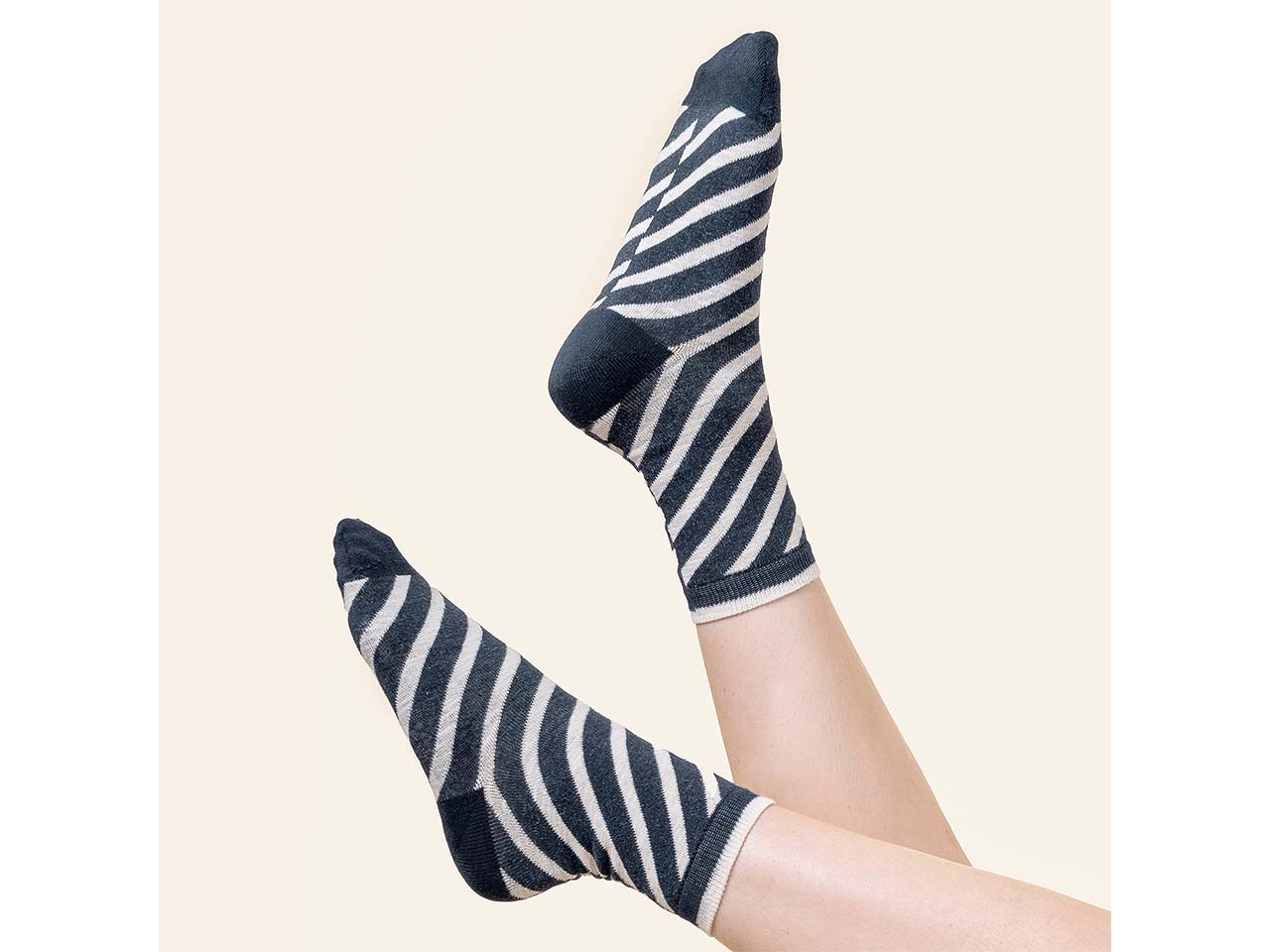 Living Crafts Bio-Socken "TALETTA" mit Streifenprint, stripe/memory, Gr. 35/38