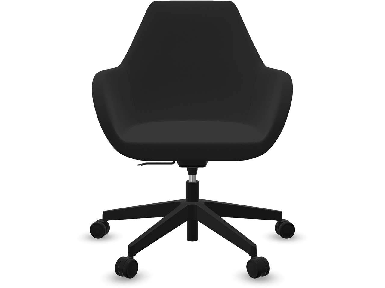 Profim Bürodrehstuhl "FAN" mit Wippmechanik und Fußkreuz, schwarz, Stoff: schwarz