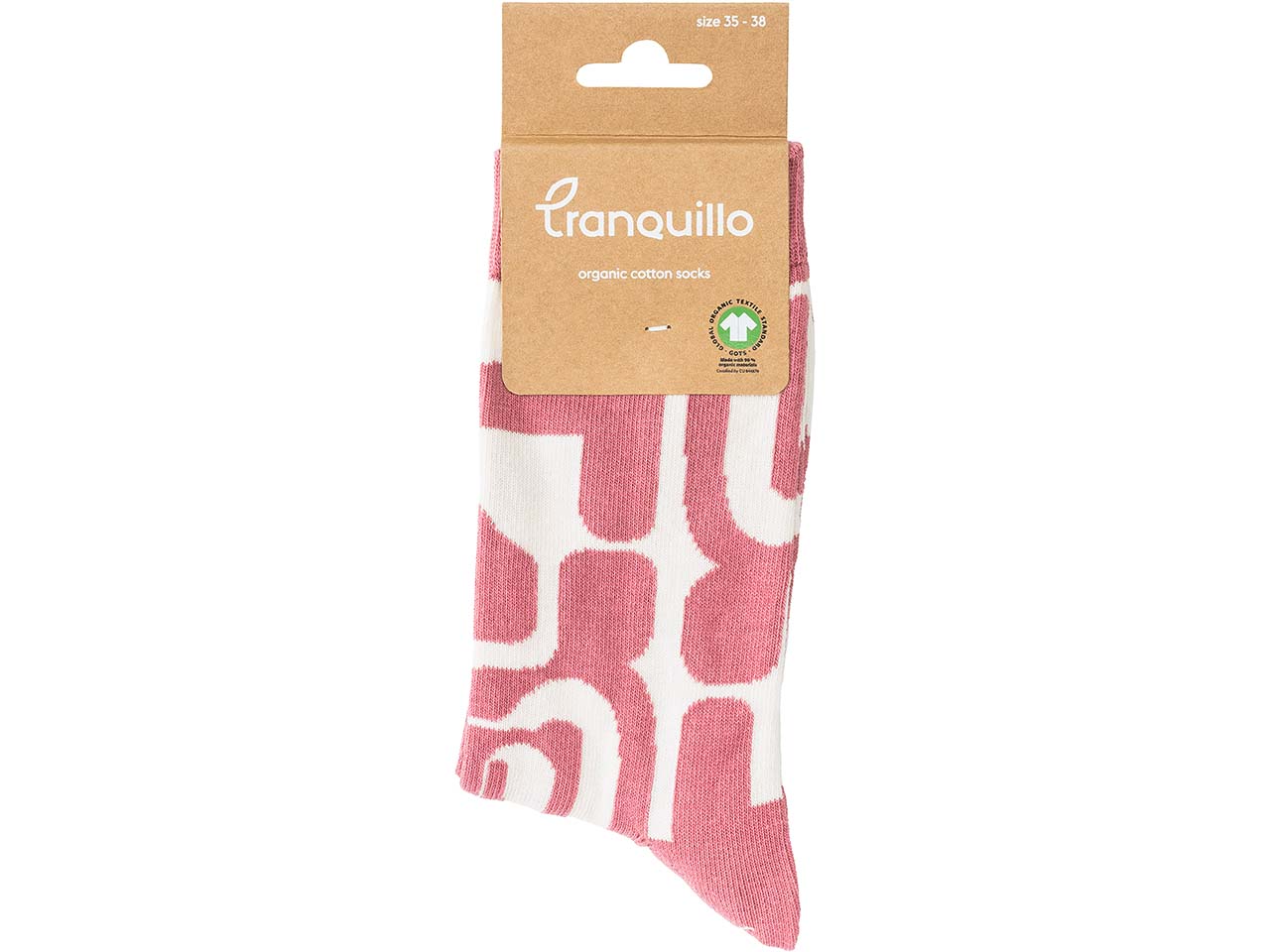 tranquillo Bio-Socken "ABSTRACT", rose wine, Gr. 35/38