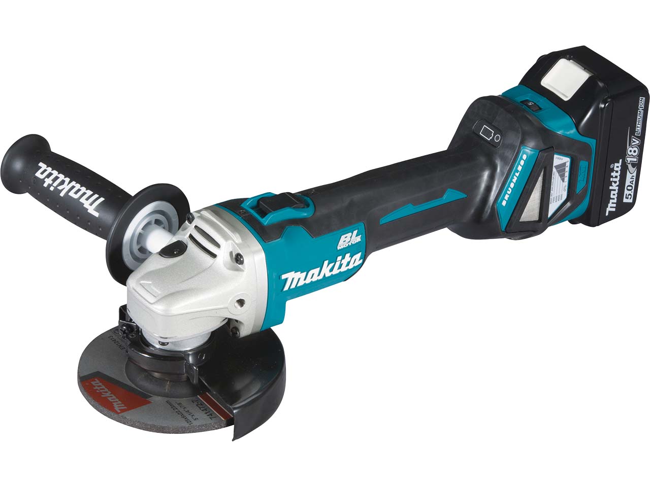 Makita Akku-Winkelschleifer "DGA511RTJ" 18V/5Ah 2 Akkus + Ladegerät