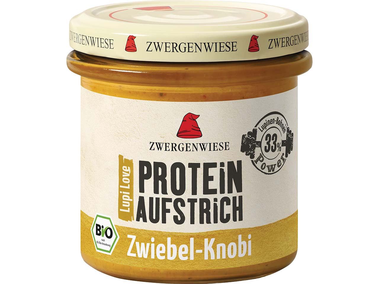 Zwergenwiese Bio-Brotaufstrich "LupiLove Zwiebel-Knobi", 135 g