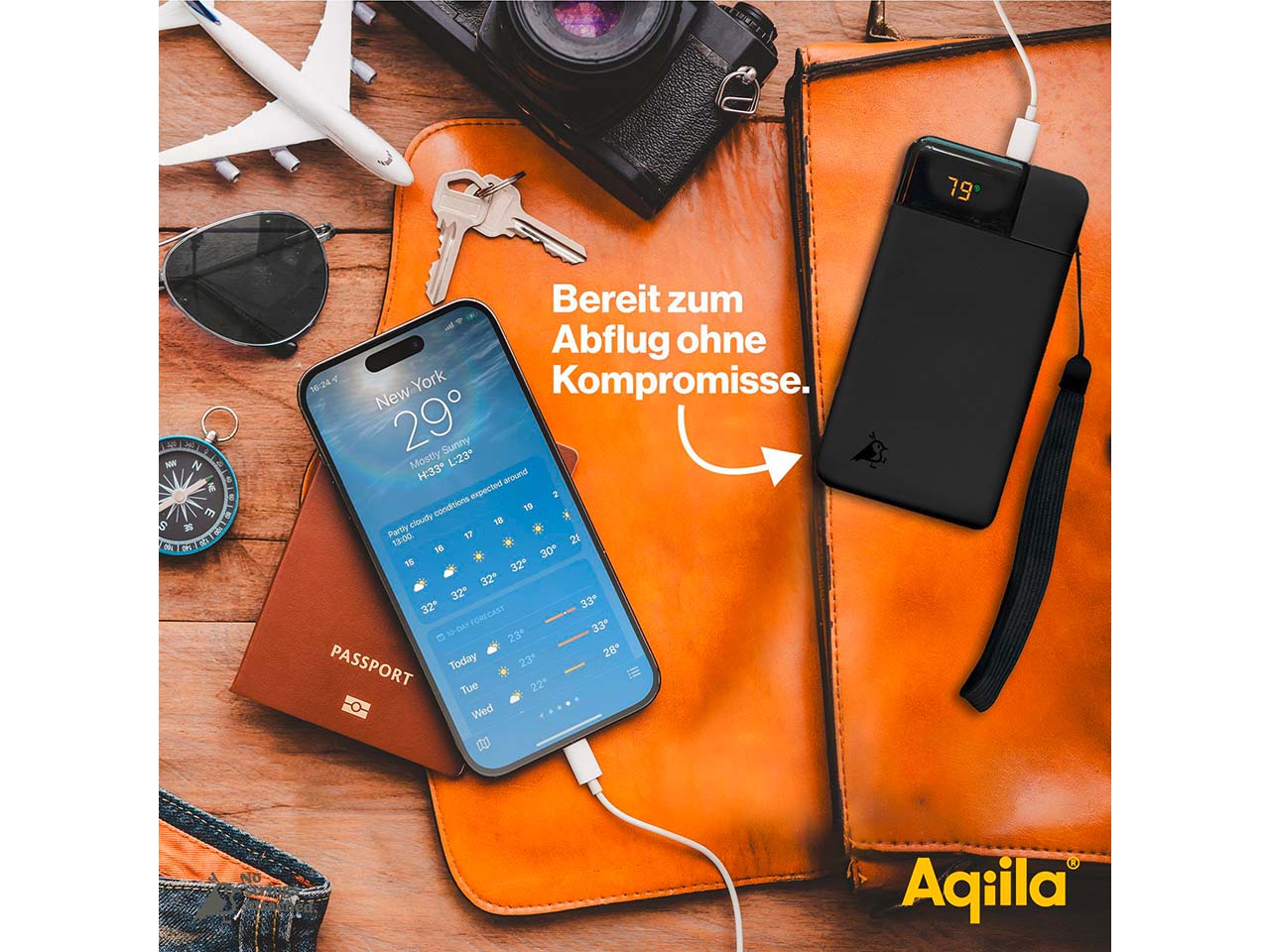 Aqiila Powerbank "Powerbird B10" 10.000 mAh, schwarz
