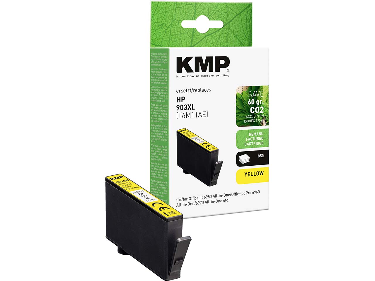 KMP Tintenpatrone ersetzt hp T6M11AE, Nr. 903XL gelb