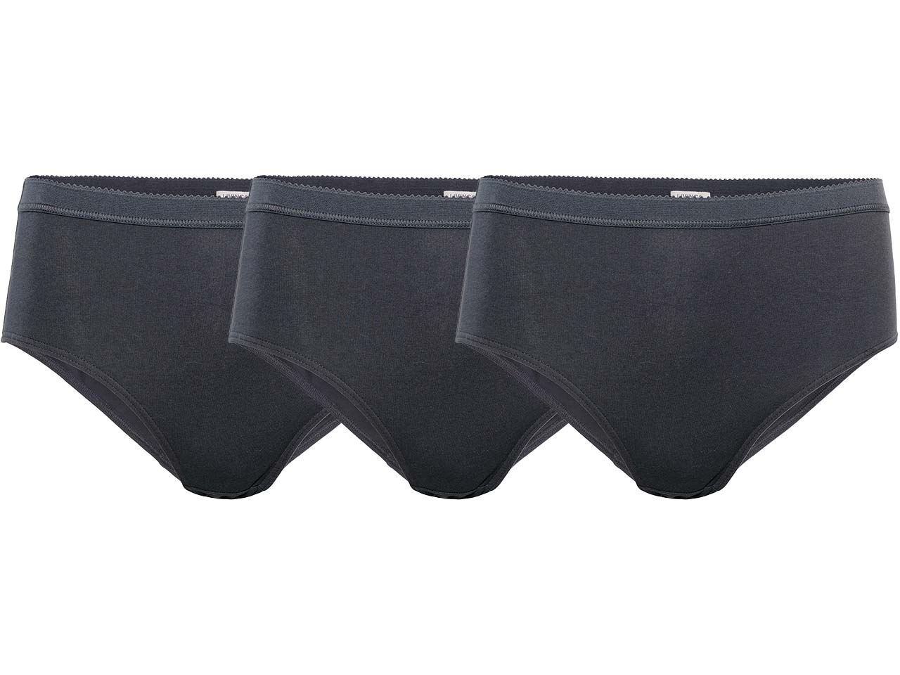 N29ZU - Living Crafts Bio-Damen-Slips "POLLY" mit elastischem Bund, 3 Stk. black, Gr. M