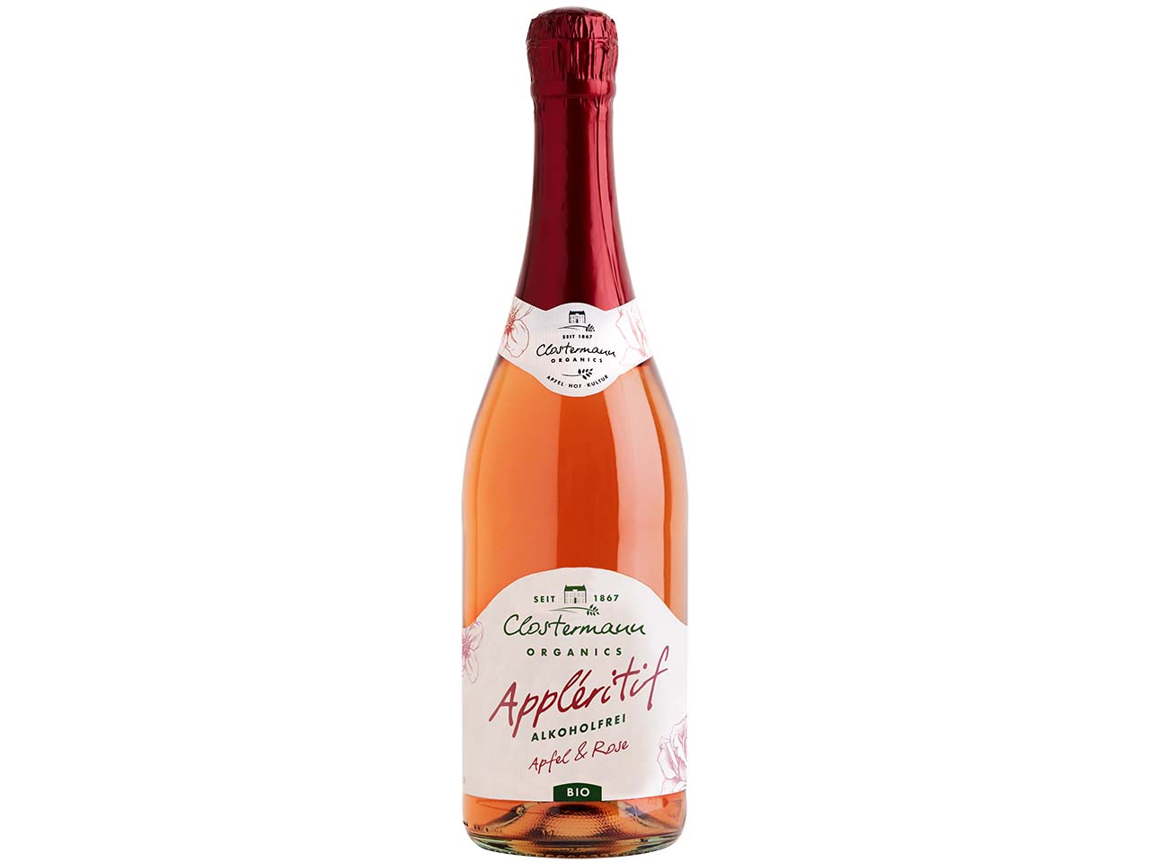 Clostermann Alkoholfreier Bio-Appléritif Apfel und Rose, 0,75 l