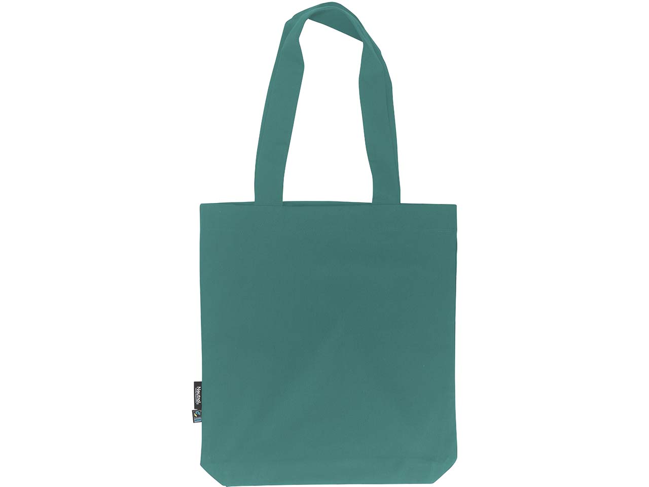 Neutral Bio-Tragetasche mit Bodenfalte, teal