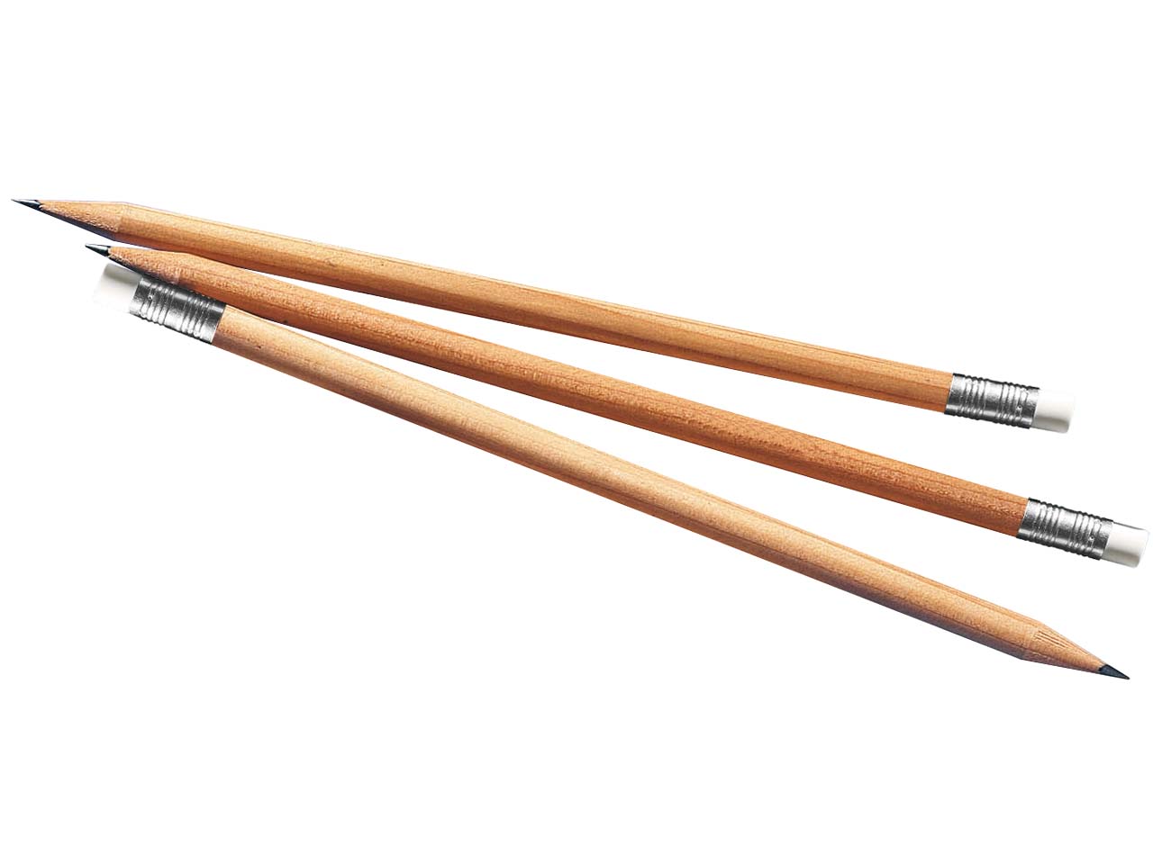 Bleistift rund natur mit Radiertip, FSC-zertifiziert 18,5 cm