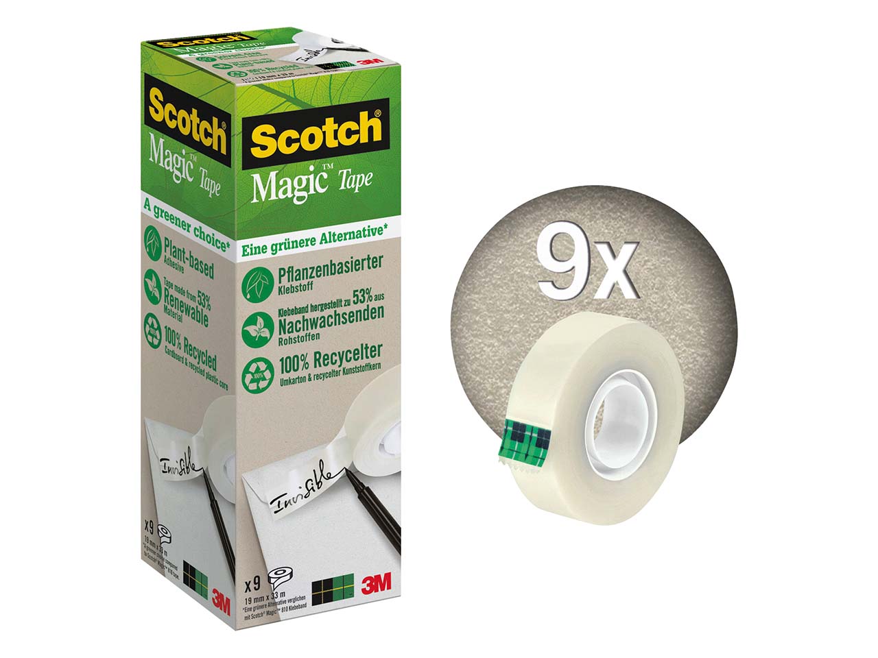 9 Scotch Magic Klebebänder 'A greener choice'  19 mm x 33 m