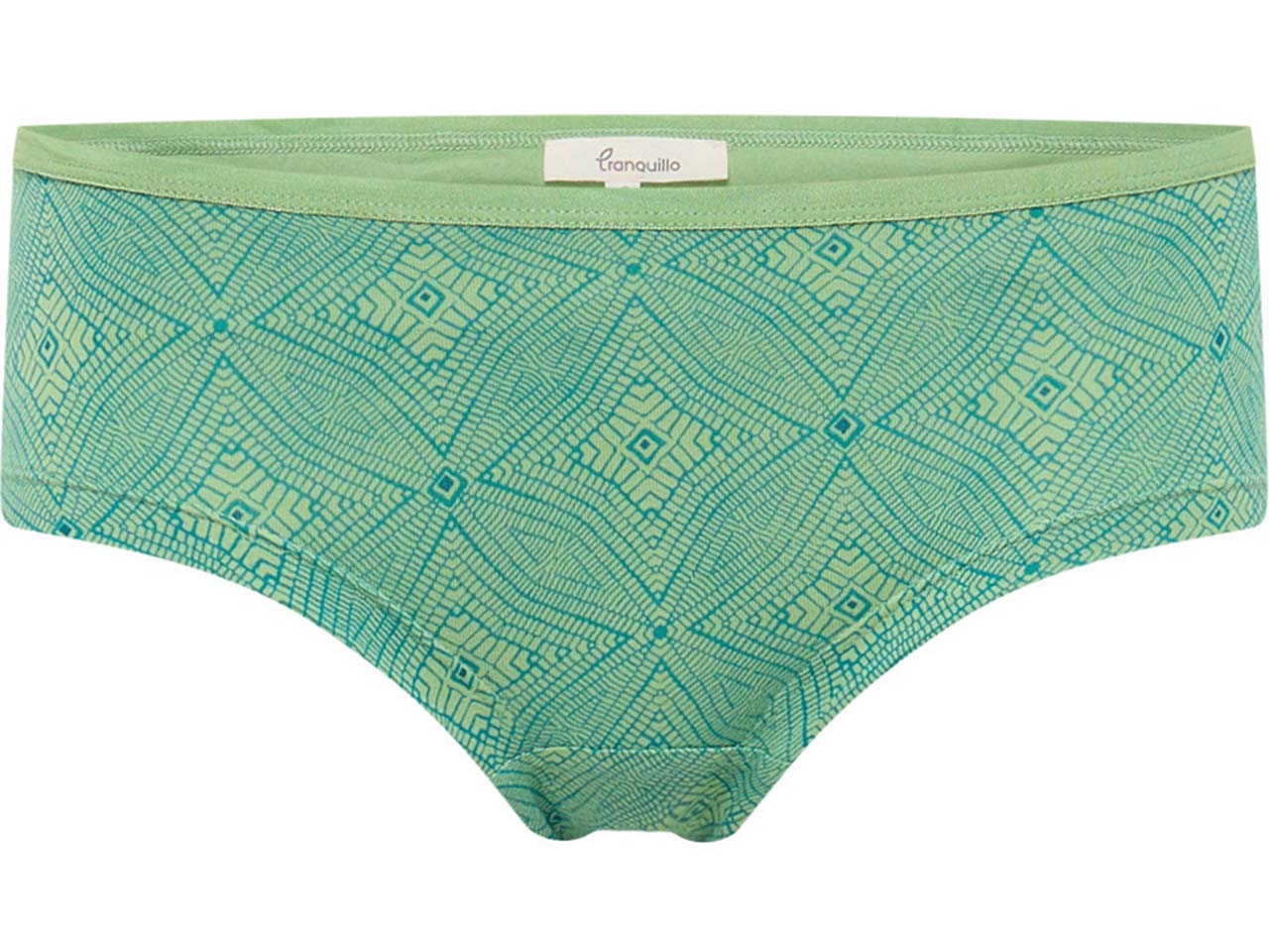 tranquillo Bio-Damen-Hipster mit Allover-Print, green moss, Gr. S