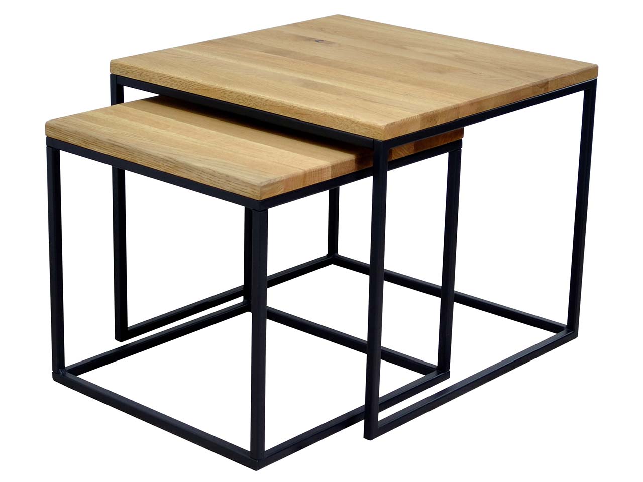2er-Set Beistelltisch 'Janis', Wildeiche