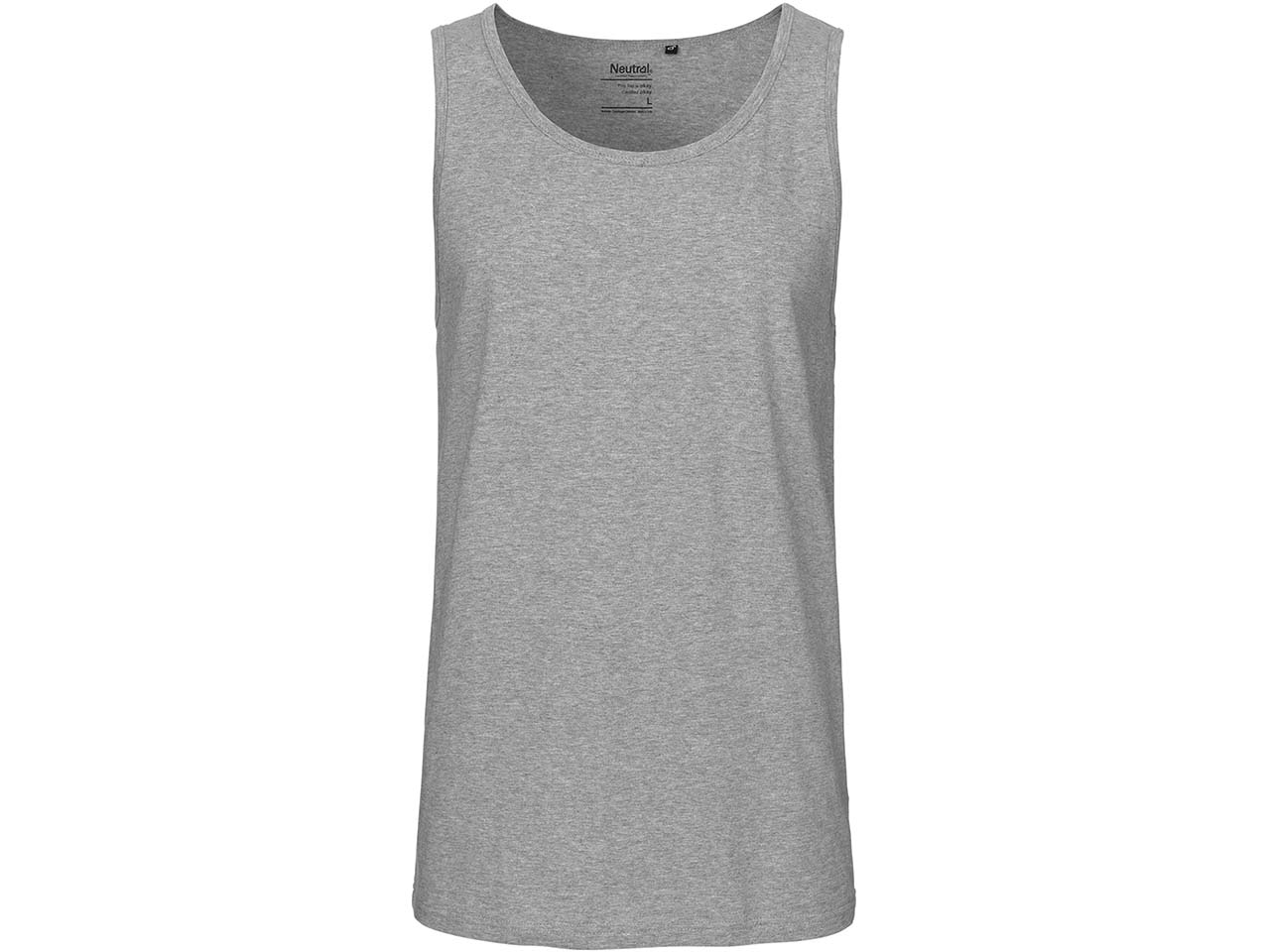 Neutral Bio-Herren-Tanktop mit Rundhalsausschnitt, sport grey, Gr. S