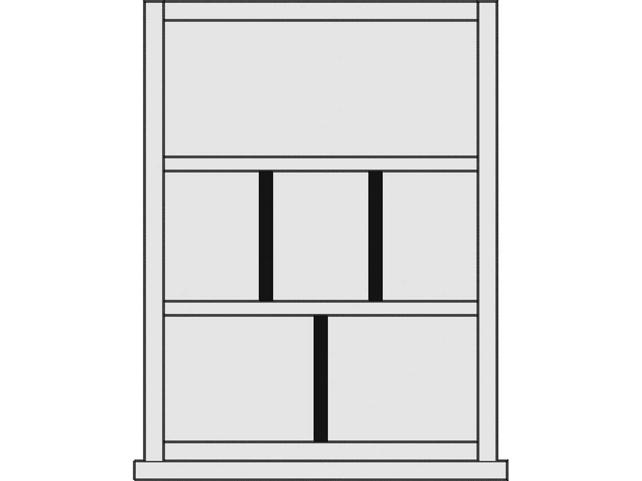 Fachteiler f. Format DIN A7 Stahl schwarz