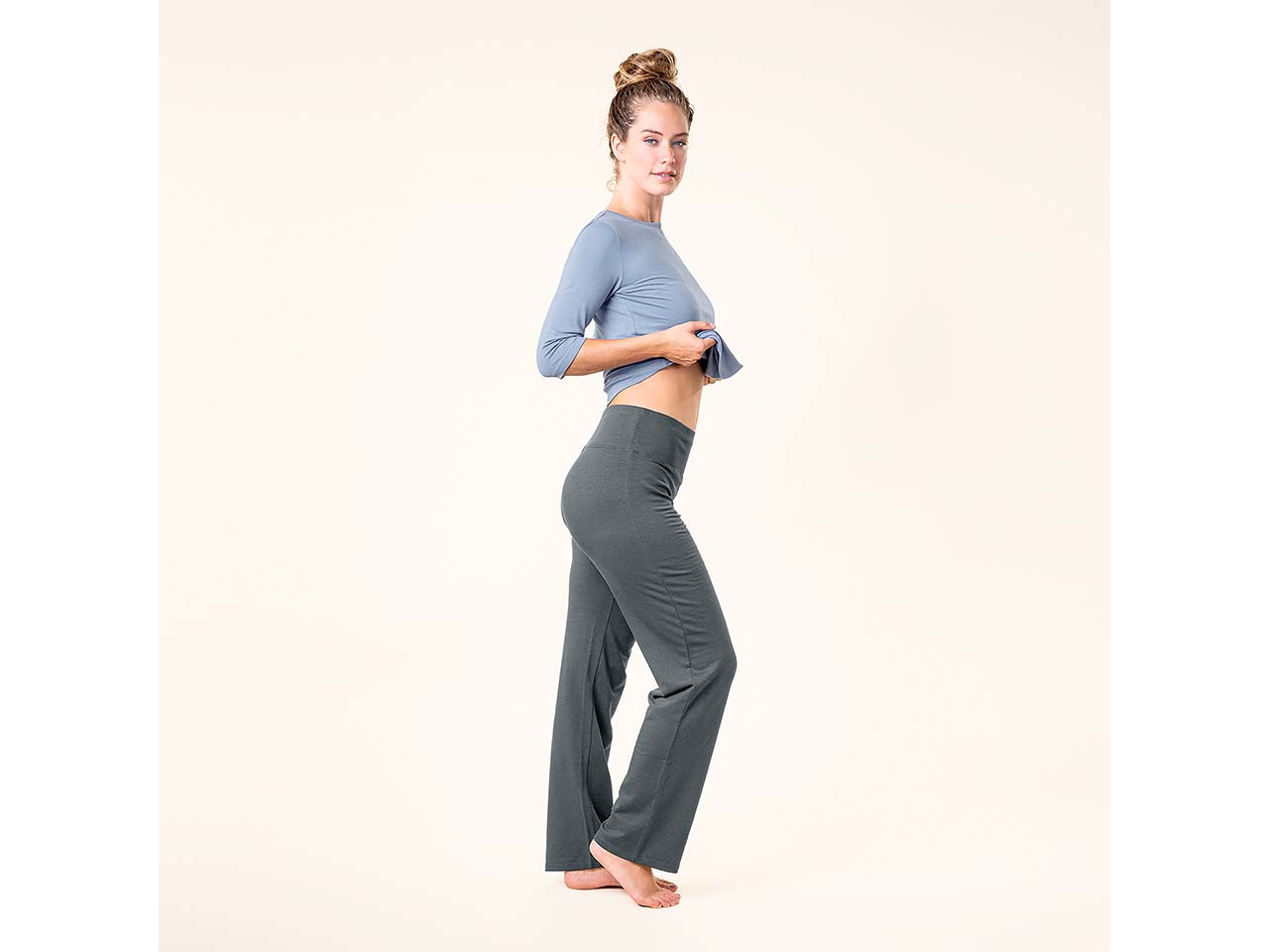 Living Crafts Bio-Damen-Jazz-Pants 'TOVE' mit Taschen, charcoal, Gr. S