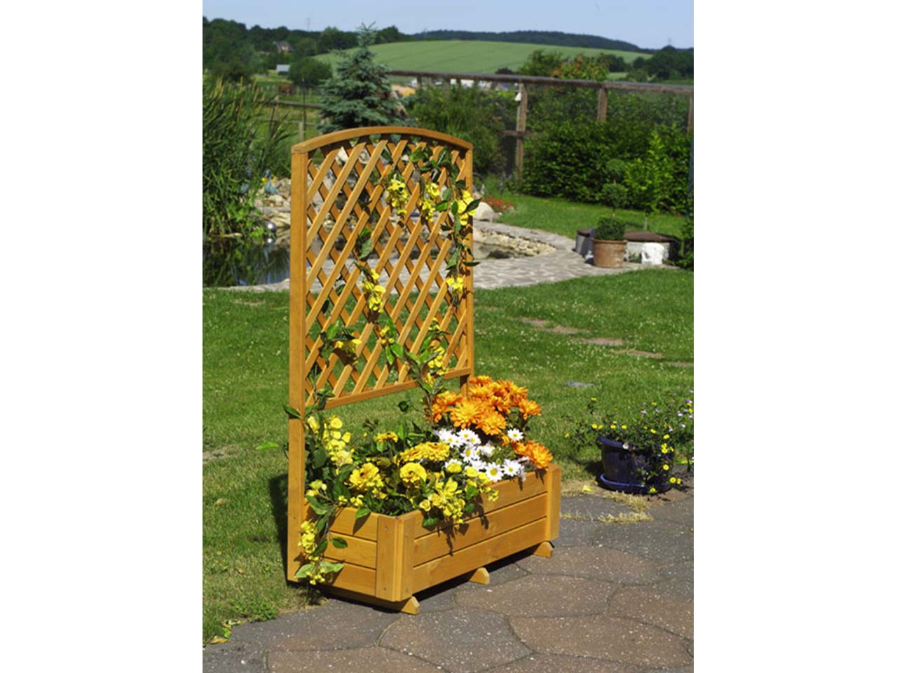 Blumenkasten mit Rankgitter "Flora" B 91 x T 41 x H 130 cm