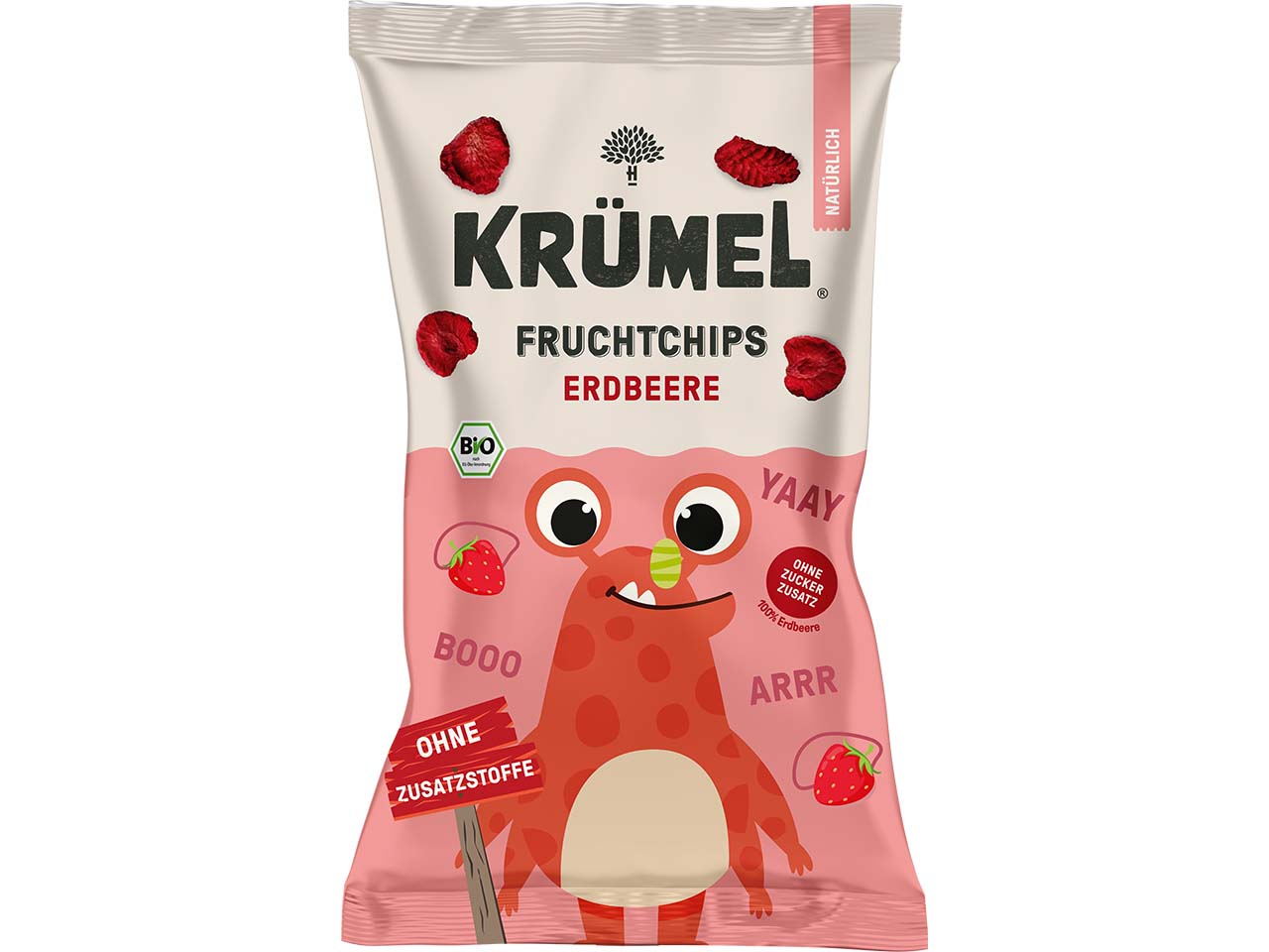 KRÜMEL Bio-Kindersnack "Fruchtchips", Erdbeere, ab 3 Jahren, 10 g