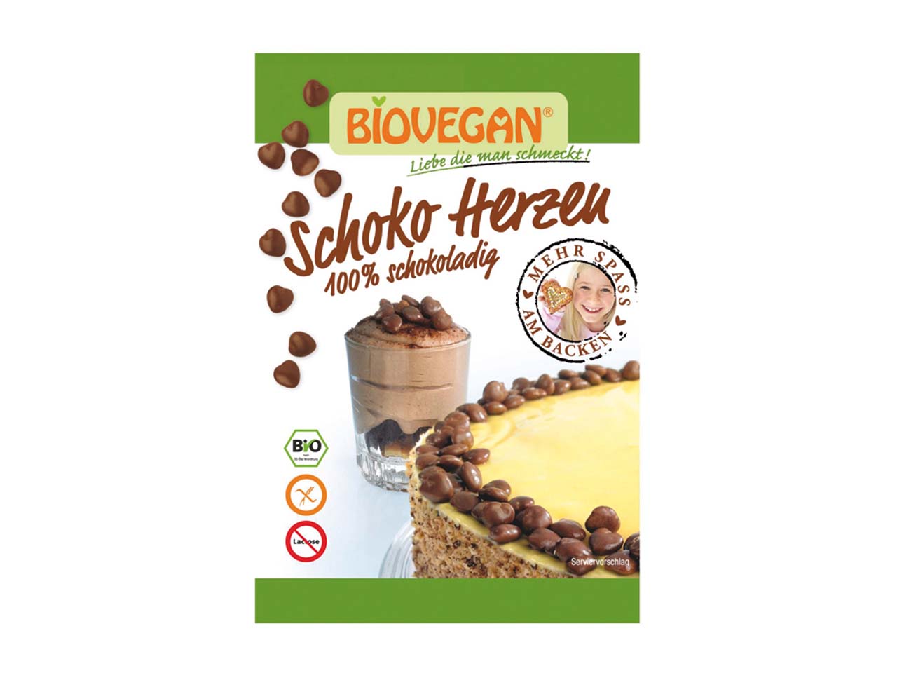 BIOVEGAN Bio-Dekor-Schoko-Herzen mit Vollkornkern, 35 g