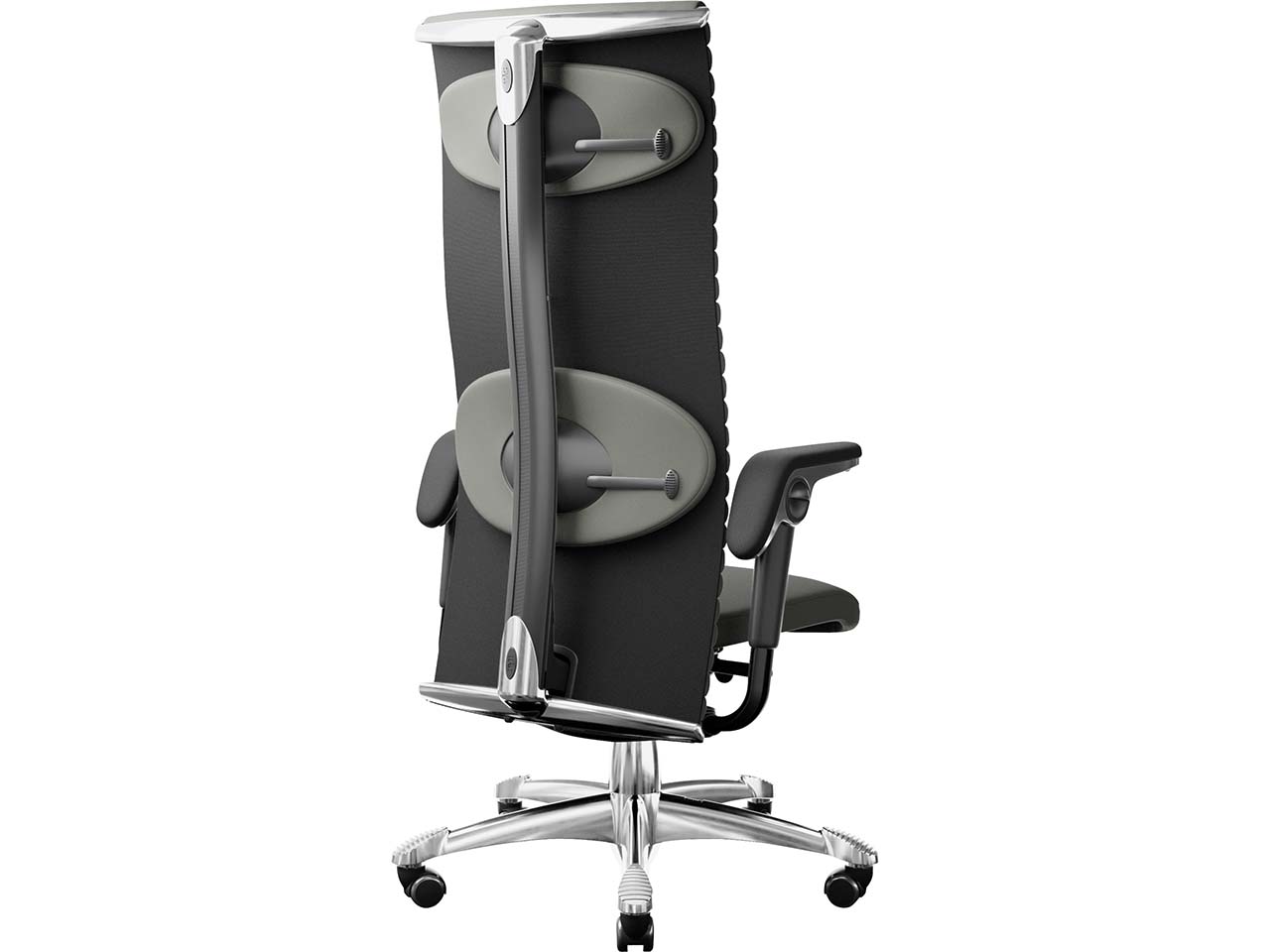 HAG Bürodrehstuhl "Excellence 9331" TiltDown AL, Gestell: si, Leder "PalomaSoft" warm grey