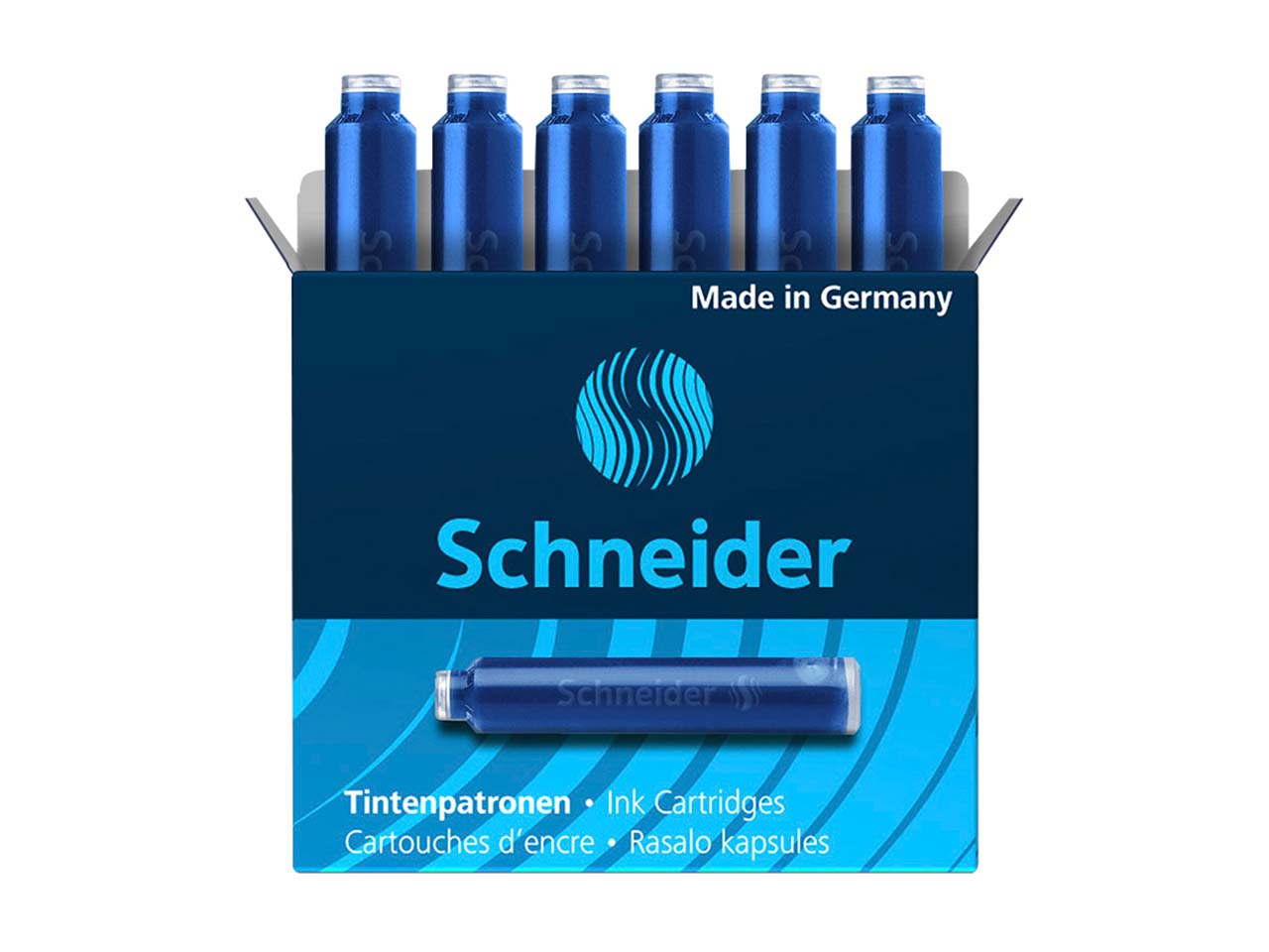 6 Schneider Tintenpatronen 6603 für Füller, blau