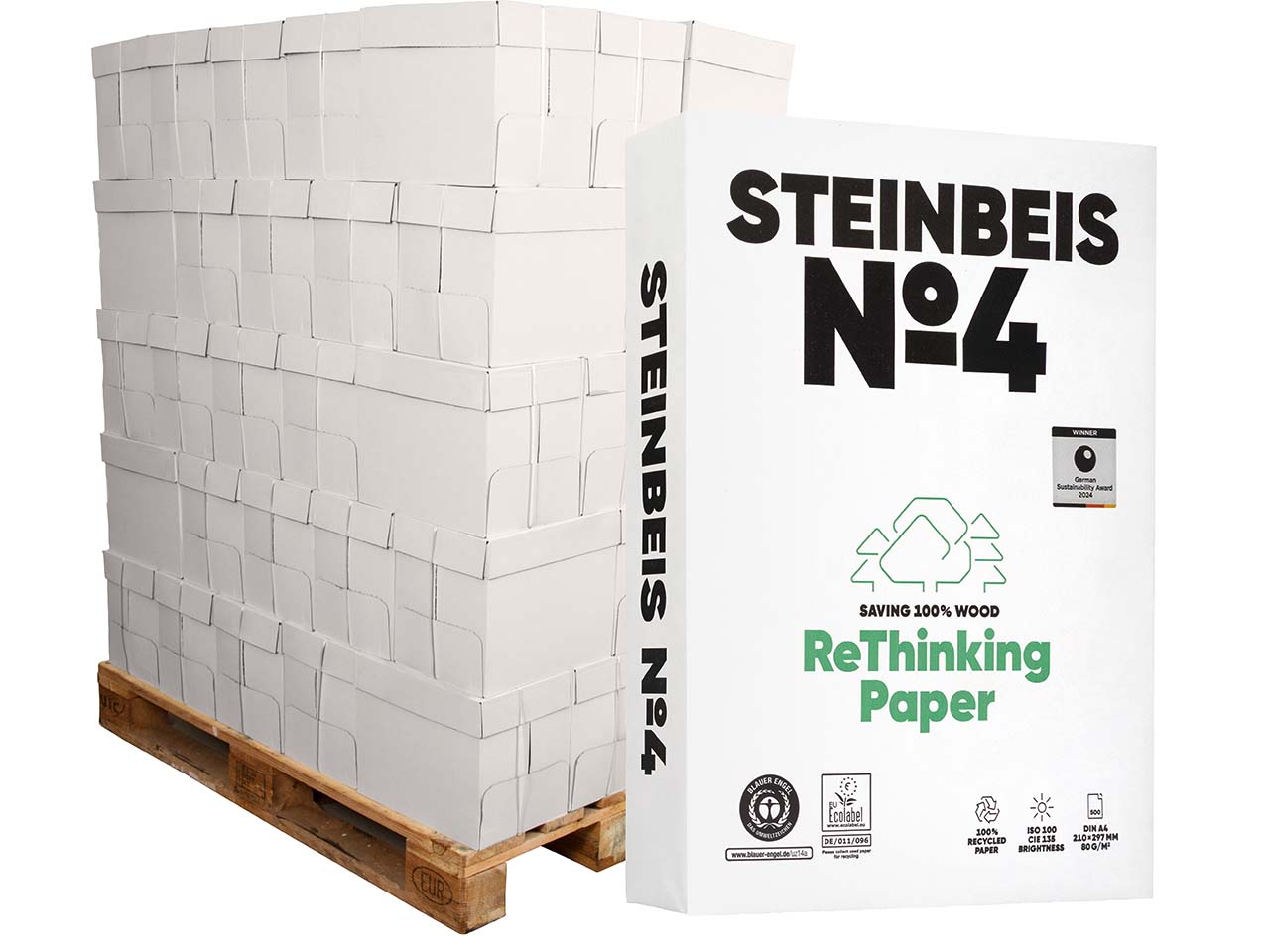 300 x 500 Blatt Steinbeis Recycling-Kopierpapier "EvolutionWhite" DIN A4