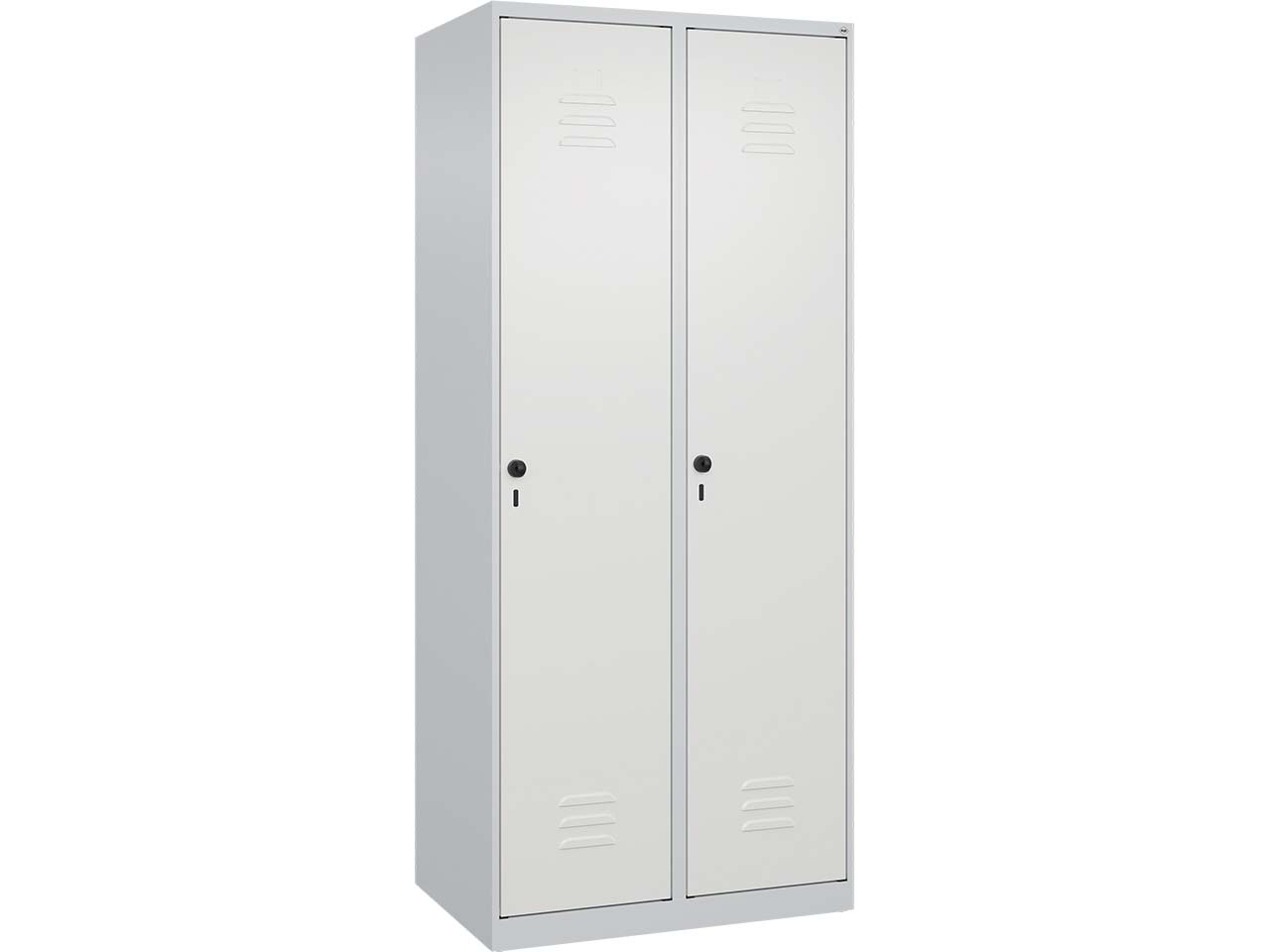 C+P Wäsche-Spind Classic PLUS, 2 Abteile, 1850x800x500mm, Lichtgrau/Verkehrsweiß