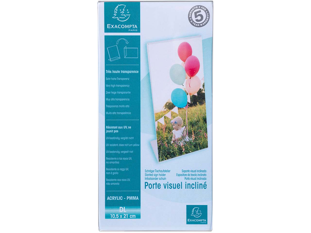 Exacompta Tischaufsteller abgeschrägt "Exacryl" aus PMMA, vertikal, DIN lang, 10 x 21 cm Exacompta Tischaufsteller abgeschrägt "Exacryl" aus PMMA, vertikal, DIN lang, 10 x 21 cm